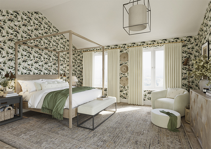 Trellis Prints, Noble Stripe Bud Green - Made to Measure Curtains - Image 7